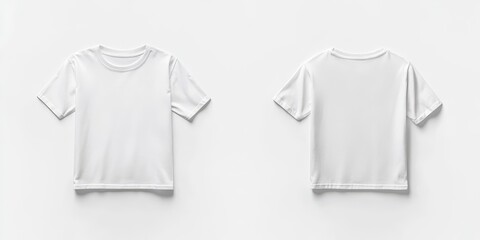 Tshirt On White. Blank T-Shirt Templates for Front and Back View on White Background