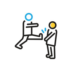 Multi color icon for fighting