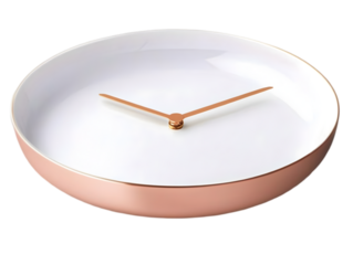 Rose Gold Clock With White Face Isolated on Transparent Background Design