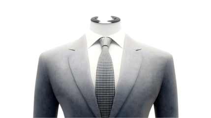 Textured Suit Abstract Illustration Featuring White and Black Color and Isolated Background
