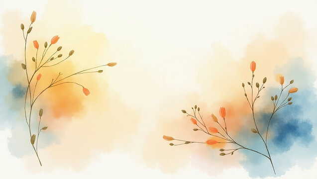 abstract yellow background illustration with watercolor