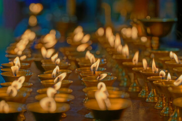 candles in a buddhist temple