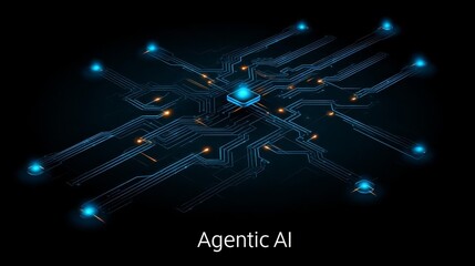Futuristic circuit design for artificial intelligence. Agentic AI