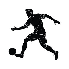 Naklejka premium Player Action Vector Silhouette
