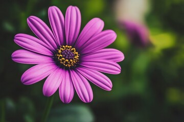 Obraz premium aesthetic closeup of a purple petaled flower, single tone background
