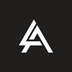 Triangle shape, AL or LA vector monogram template.