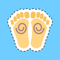 Cutting line sticker buddha feet. Buddhism and vesak elements.
