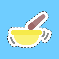 Cutting line sticker singing bowl. Buddhism and vesak elements.