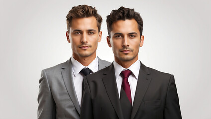 Two Men in Office Suits Engaged in a Professional Discussion, Exchanging Ideas