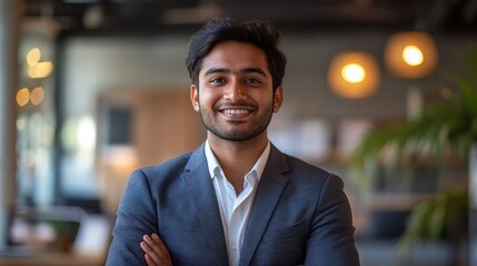 Obraz premium A young entrepreneur from India closing a major business deal