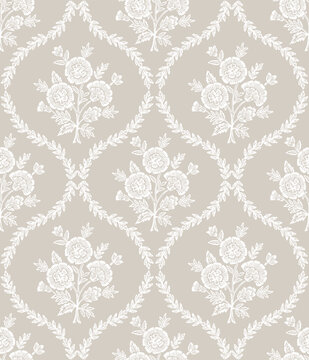 Boho Floral repeat pattern, Block print , Flower damask, floral vector file, ogee pattern, global print, seamless floral