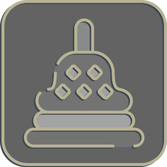Icon stupa temple. Buddhism and vesak elements. Icon in embossed style.