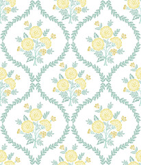 Boho Floral repeat pattern, Block print , Flower damask, floral vector file, ogee pattern, global print, seamless floral