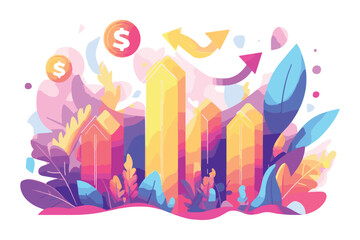 vector illustration of a business graph
