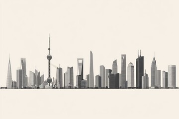 Obraz premium architectural icons of the world in row format, vector style