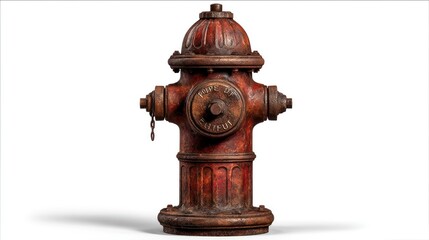 A Rustic Fire Hydrant with Weathered Texture and Industrial Charm for Urban Vintage or Retro