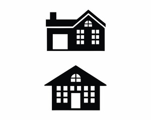 House icon vector silhouette illustration isolated on white background