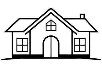 House vector silhouette illustration isolated on white background