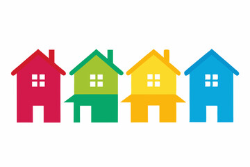 set of House icon vector silhouette illustration isolated on white background