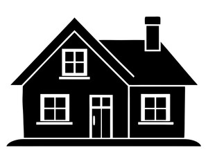 House vector silhouette illustration isolated on white background