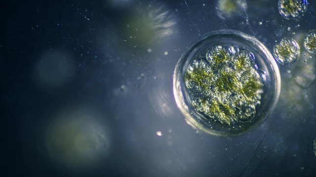 Close-up microscopic view of a single-celled organism.