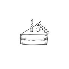Hand-drawn Vintage birthday cake illustration for invitation 