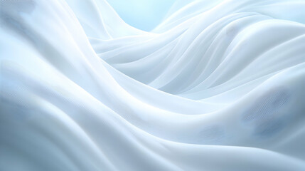Naklejka premium Elegant white fabric flowing, soft light, abstract background; ideal for website header or design