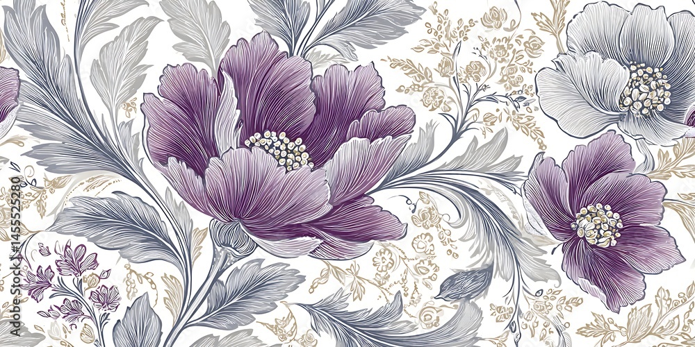 Aufkleber design a repeating elegant mexican-inspired pattern with intricate linework and delicate floral moti
