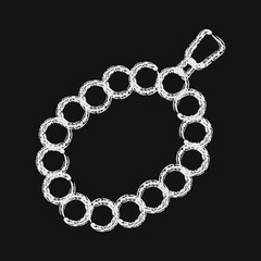 Icon beads. Buddhism and vesak elements. Icon in chalk style.