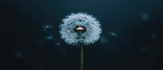 Dandelion in dark setting