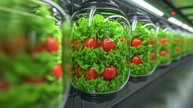 Vertical farm with produce
