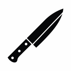 Kitchen Knife Icon vector silhouette illustration isolated on white background