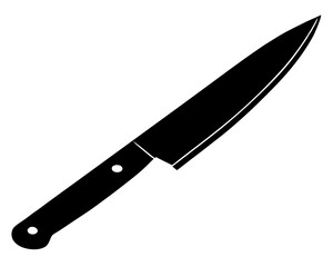 Kitchen Knife vector silhouette illustration isolated on white background