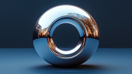 Abstract metallic sphere with ring