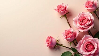 Small, evenly spaced roses in muted tones on cream, vintage, simple