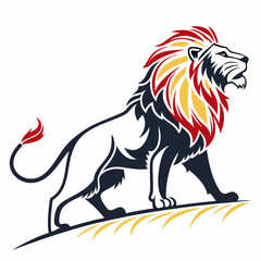 Lion vector silhouette illustration isolated on white background