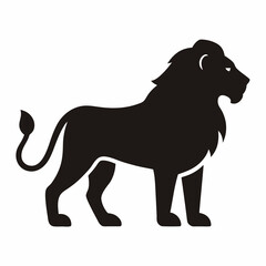 Lion Icon vector silhouette illustration isolated on white background