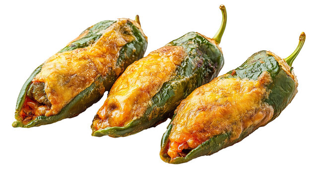 Chiles Rellenos isolated in White background ,Transparent Background ,Food image