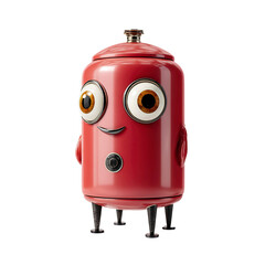 Fototapeta premium Cheerful Red Robot Character, 3D Render