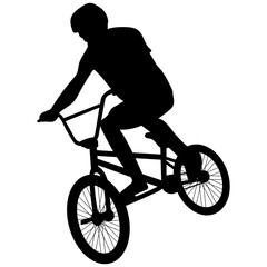 Obraz premium Bmx Freestyle Silhouette. Vector Illustration on White Background.