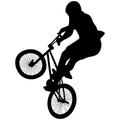 Obraz premium Bmx Freestyle Silhouette. Vector Illustration on White Background.