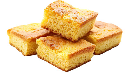 Cornbread isolated in White background ,Transparent Background ,Food image