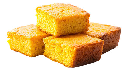 Cornbread isolated in White background ,Transparent Background ,Food image