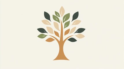 Fototapeta premium Elegant Tree of Life Logo Design: Nature's Grace in Minimalist Style