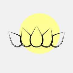 Icon lotus. Buddhism and vesak elements. Icon in color spot style.