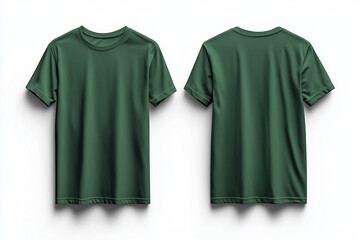 T-shirt front and back mockup on a white background, with no text or logo on the shirt.