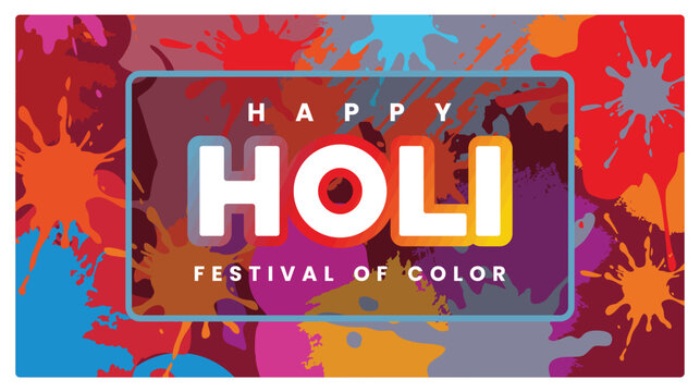 Bright Holi greeting designs celebrate the festival of colors with a splash of colors.