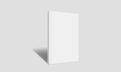 Blank book cover mockup design. Closed book, magazine or notebook template with shadow. Vector illustration