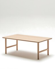 Wooden table with a white background