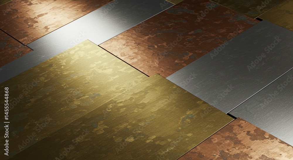 Poster a close up of a floor with a variety of colored tiles